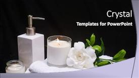  Presentation with herbal - Cool new PPT layouts with spa-composition-with-white-gardenia backdrop and a black colored foreground