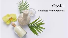  Presentation with palm oil - Audience pleasing presentation design consisting of spa composition with white orchid backdrop and a white colored foreground