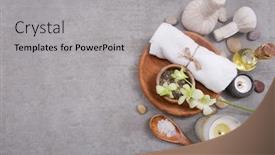  Presentation with orchid - PPT layouts with spa-composition-with-white-orchid background and a light gray colored foreground