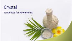  Presentation with frangipani flowers - Cool new PPT theme with spa composition with yellow frangipani backdrop and a sky blue colored foreground