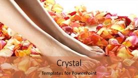  Presentation with spa for seniors - Slides featuring spa compositions of sexy female background and a coral colored foreground