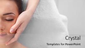  Presentation with face massage spa skin - PPT layouts featuring spa concept face massage young background and a light gray colored foreground