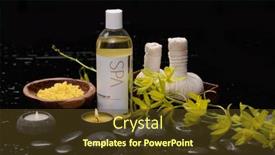  Presentation with spa concept - PPT layouts having spa-concept-of-white-orchid background and a tawny brown colored foreground