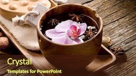  Presentation with spa concept - Cool new presentation design with spa concept on wood backdrop and a tawny brown colored foreground
