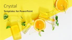  Presentation with spa concept - Slide set having spa-concept-orange-oil background and a yellow colored foreground