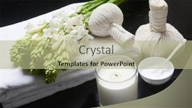  Presentation with tuberose - Amazing presentation theme having spa-concept-with-bunch backdrop and a mint green colored foreground