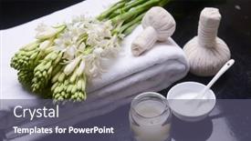  Presentation with spa concept - Slides enhanced with spa-concept-with-bunch background and a gray colored foreground