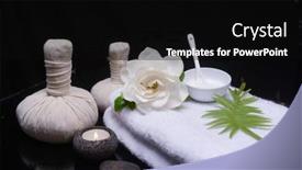  Presentation with spa concept - Colorful slide deck enhanced with spa-concept-with-gardenia backdrop and a black colored foreground
