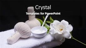  Presentation with spa concept - Colorful slide deck enhanced with spa-concept-with-gardenia backdrop and a black colored foreground
