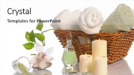  Presentation with white candles - Audience pleasing presentation theme consisting of spa concept with orchid and candles on white backdrop and a white colored foreground