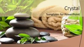  Presentation with zen stones - Colorful theme enhanced with spa concept with zen stones backdrop and a blonde colored foreground