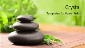  Presentation with zen stones - Theme featuring spa concept with zen stones background and a yellow colored foreground