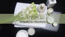  Presentation with spa concept - Presentation design consisting of spa-concept-withbunch-of-tuberose background and a mint green colored foreground