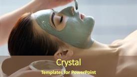  Presentation with beauty salon - Theme with spa concept young woman background and a tawny brown colored foreground
