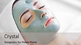  Presentation with beauty salon - Slides with spa concept young woman background and a light gray colored foreground