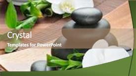  Presentation with zen - Slide set having spa concept zen basalt stones and orchid background and a coral colored foreground