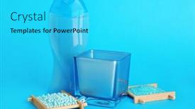  Presentation with blue spa - Audience pleasing presentation theme consisting of spa-cosmetics-on-blue-background backdrop and a cyan colored foreground