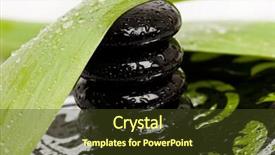  Presentation with spa stones leaves - Slides having spa essentials pyramid of stones with leaves background and a tawny brown colored foreground