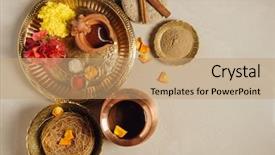  Presentation with herbal - Beautiful PPT theme featuring spa event - utane- a mix herbal powder backdrop and a coral colored foreground