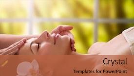  Presentation with face massage spa skin - Amazing PPT layouts having spa facial massage backdrop and a red colored foreground