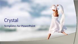  Presentation with beautiful black women smiling - Beautiful PPT layouts featuring spa fintess - young beautiful women backdrop and a sky blue colored foreground