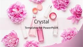  Presentation with peony flower - Audience pleasing presentation theme consisting of spa flat lay peony flower backdrop and a lemonade colored foreground