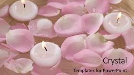  Presentation with floating - Beautiful slide deck featuring spa floating candles and rose backdrop and a coral colored foreground