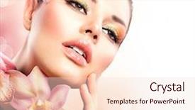  Presentation with flower woman - Audience pleasing presentation consisting of spa girl with orchid flower backdrop and a lemonade colored foreground