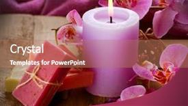  Presentation with natural soap - Theme consisting of spa handmade natural soap background and a coral colored foreground