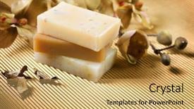  Presentation with soap - Cool new presentation theme with spa handmade soap backdrop and a yellow colored foreground