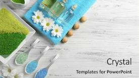  Presentation with spa white orchids black - Theme featuring spa ingredients on a white background and a  colored foreground