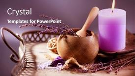  Presentation with organic cosmetics - Cool new slide set with spa lavender organic homemade cosmetics backdrop and a violet colored foreground