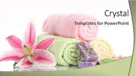  Presentation with maintenance - Presentation with spa maintenance - towels with beautiful pink lily background and a lemonade colored foreground