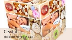  Presentation with spa meditation relaxing - Presentation having spa massage collage background relax background and a coral colored foreground