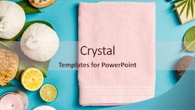  Presentation with blue spa - Audience pleasing PPT theme consisting of spa massage compress balls candle backdrop and a lemonade colored foreground