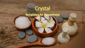 Presentation with spa herbal balls - Presentation featuring spa massage compress balls herbal background and a  colored foreground