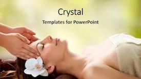  Presentation with facial - Theme enhanced with spa massage facial massage outdoor background and a soft green colored foreground