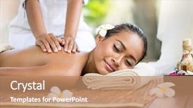  Presentation with spa - Slides with spa massage outdoor balinese woman background and a coral colored foreground