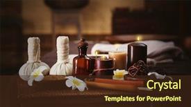  Presentation with spa - PPT theme enhanced with spa massage setting close up background and a wine colored foreground
