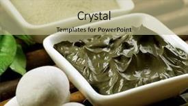  Presentation with stones - Presentation theme consisting of spa mud and massage stones background and a mint green colored foreground