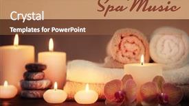  Presentation with music therapy - Beautiful PPT theme featuring spa music concept candles backdrop and a coral colored foreground