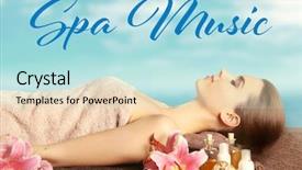  Presentation with spa concept - Theme enhanced with spa music concept young woman background and a sky blue colored foreground