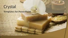  Presentation with natural products - Presentation theme featuring spa natural treatments background and a soft green colored foreground