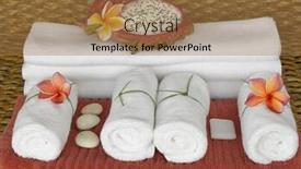  Presentation with natural - Cool new presentation design with spa-objecs-with-flowers-towels backdrop and a coral colored foreground