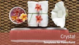  Presentation with spa - Cool new presentation design with spa-objecs-with-flowers-towels backdrop and a red colored foreground