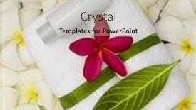  Presentation with spa - PPT theme enhanced with spa-objecs-with-flowers-towels background and a soft green colored foreground