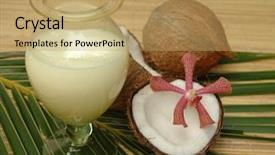  Presentation with milk coconut - Presentation featuring spa objects with coconut and milk background and a coral colored foreground