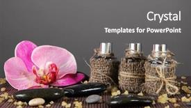  Presentation with oil and gas - Amazing slide set having spa oil on bamboo mat backdrop and a  colored foreground