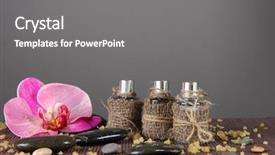  Presentation with oil - Audience pleasing slide deck consisting of spa oil on bamboo mat backdrop and a  colored foreground