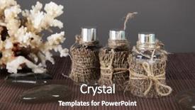  Presentation with oil - Colorful slide deck enhanced with spa oil on bamboo mat backdrop and a  colored foreground